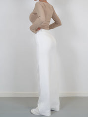 High-waist pantalon met rechte pijpen - Elise
