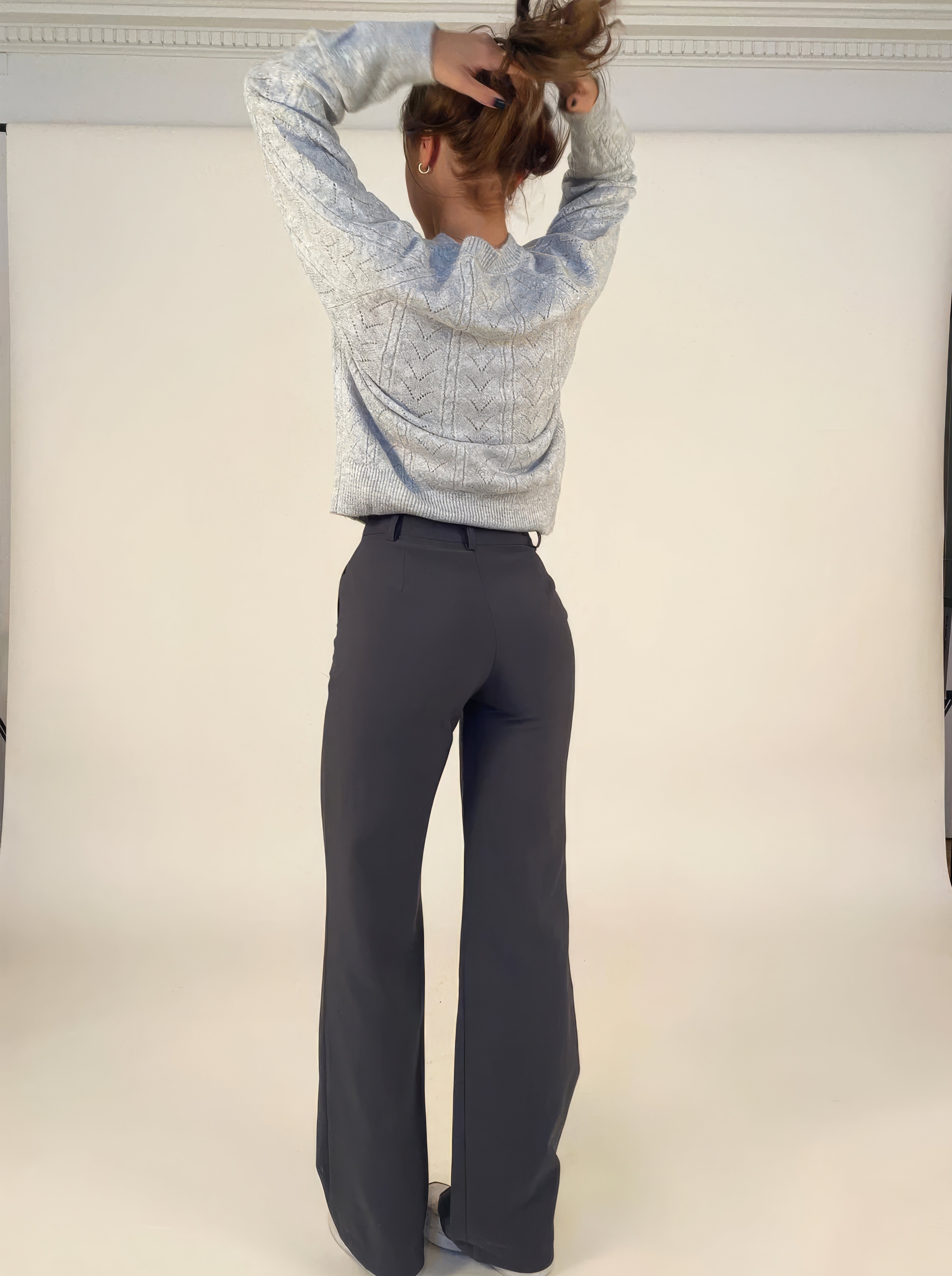 High-waist pantalon met rechte pijpen - Elise