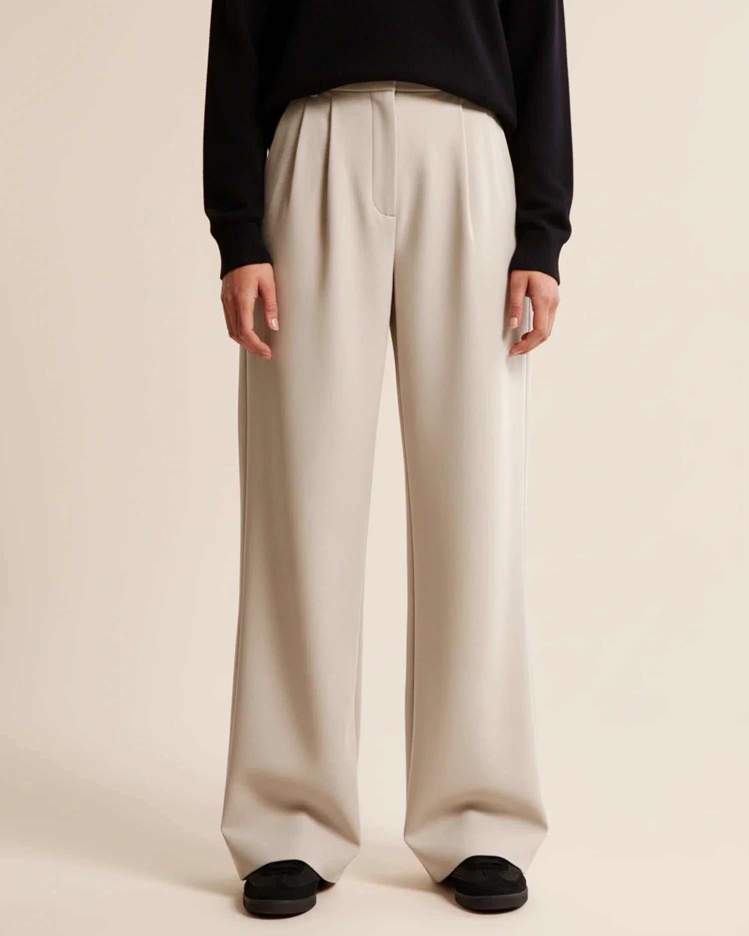 stijlvolle dames broek met hoge taille en wijde pijpen