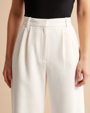 stijlvolle dames broek met hoge taille en wijde pijpen