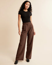 stijlvolle dames broek met hoge taille en wijde pijpen