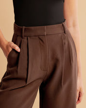 stijlvolle dames broek met hoge taille en wijde pijpen