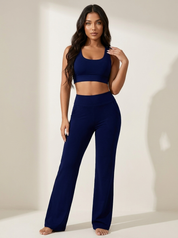 High waist yoga broek wide leg - Elara