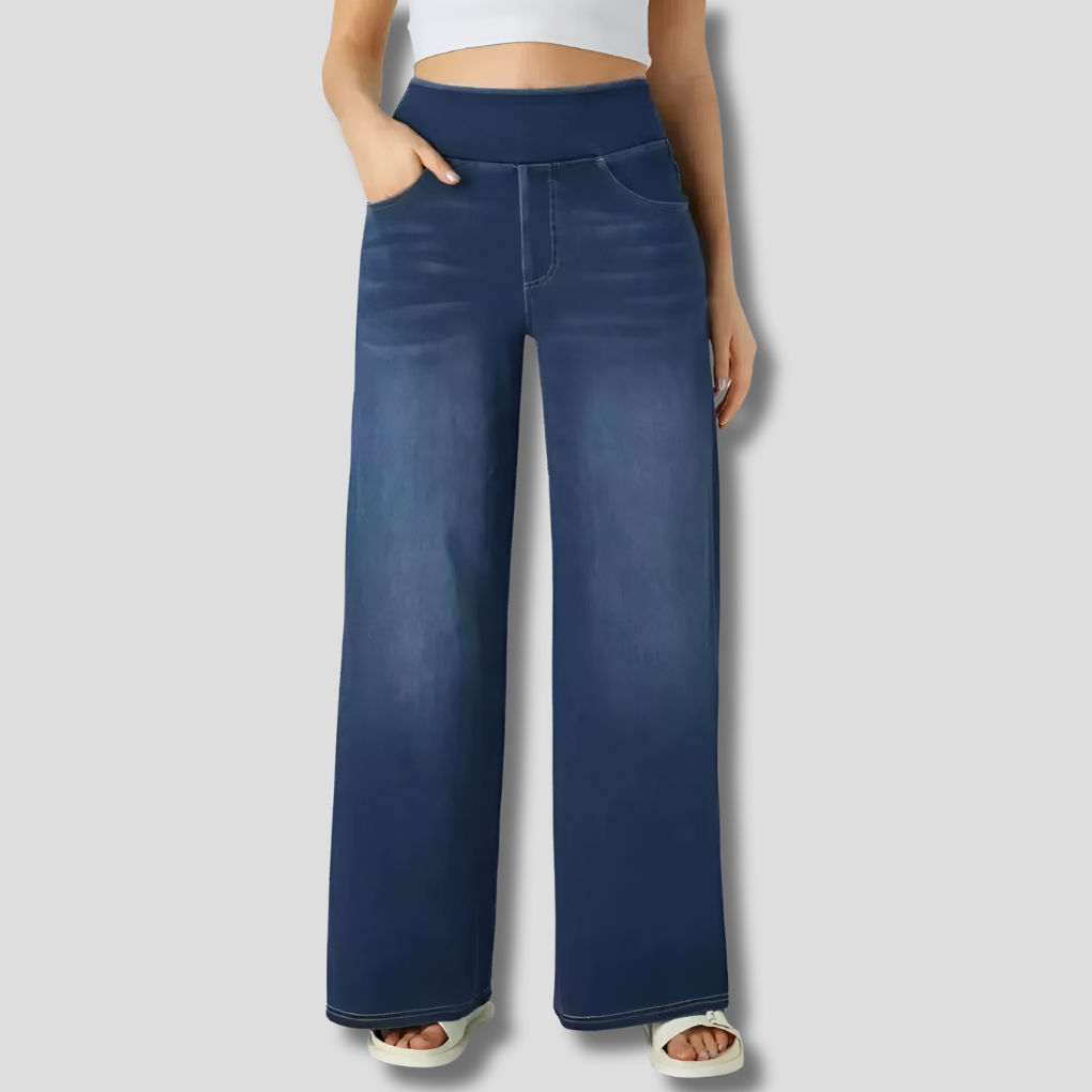 High-waisted wide-leg jeans with stretch - Luna