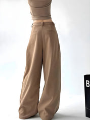 Hoge taille corduroy palazzo broek met knopen – Aurianne