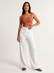 Hoge taille dames broek met wijde pijpen – Valérie