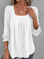Jacquard blouse met vierkante hals - Nicole