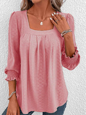 Jacquard blouse met vierkante hals - Nicole