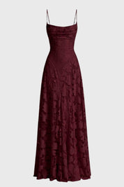 Jacquard maxi jurk met fijne bandjes - Vivienne