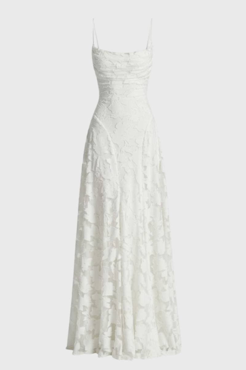 Jacquard maxi jurk met fijne bandjes - Vivienne