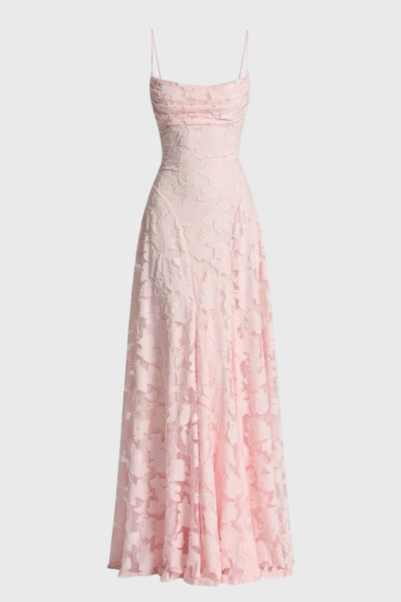 Jacquard maxi jurk met fijne bandjes - Vivienne