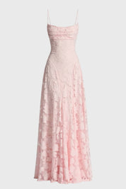 Jacquard maxi jurk met fijne bandjes - Vivienne