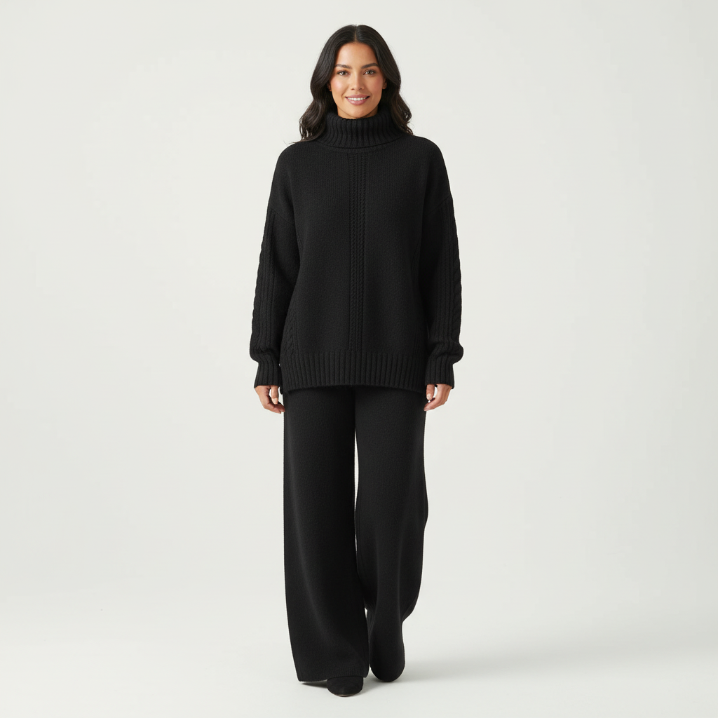 Kabelgebreide co-ord set – Isabella