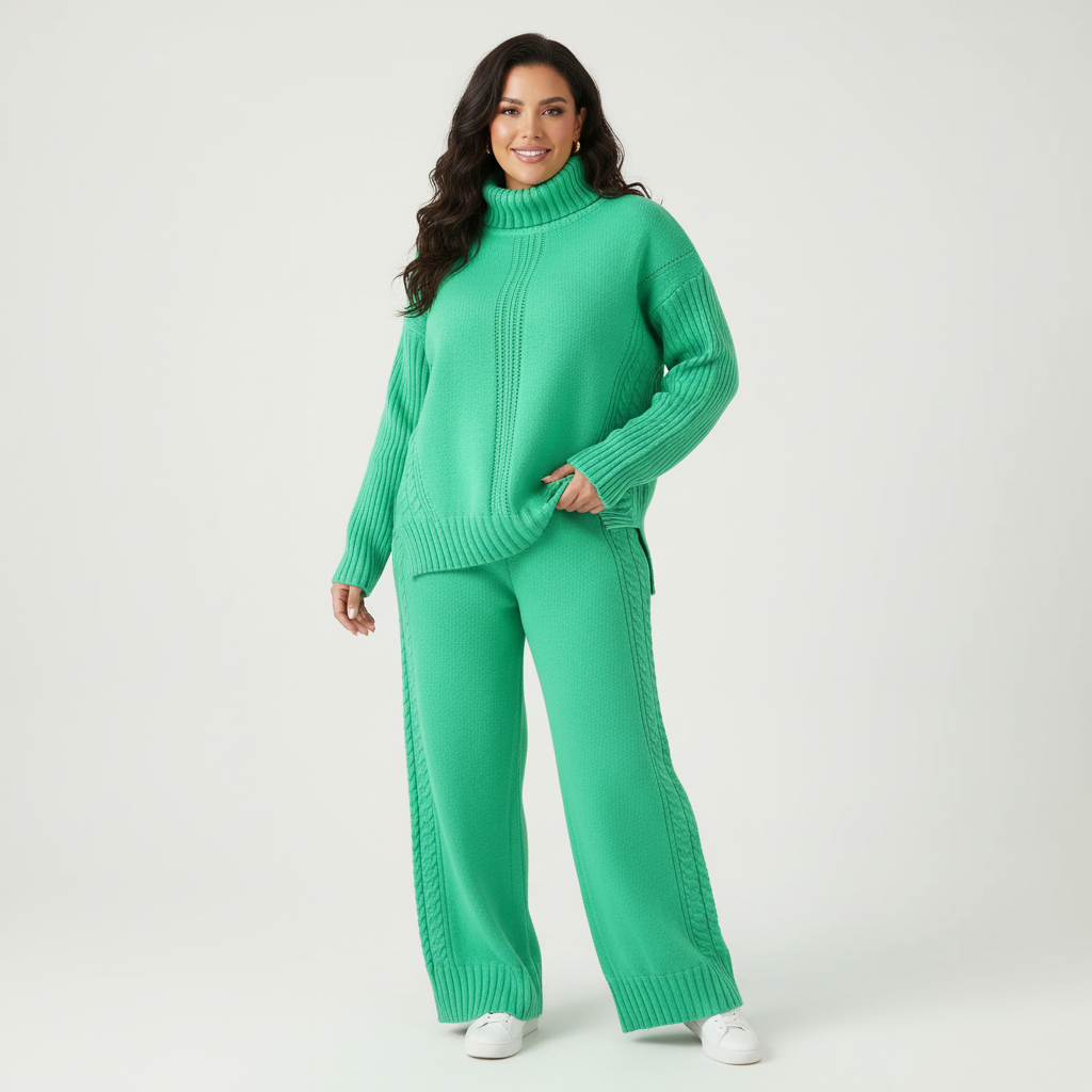 Kabelgebreide co-ord set – Isabella