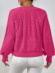 Kabelgebreide dames trui met volume mouwen – Merel