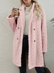 Kabelgebreide teddy mantel dames – Madeleine