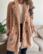 Kabelgebreide teddy mantel dames – Madeleine