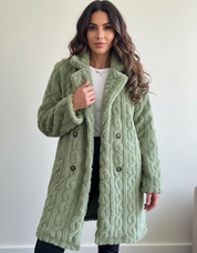 Kabelgebreide teddy mantel dames – Madeleine