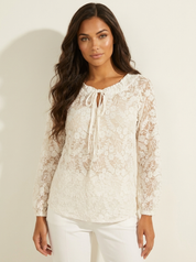 Kanten blouse met strikdetail - Élise