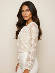 Kanten blouse met strikdetail - Élise