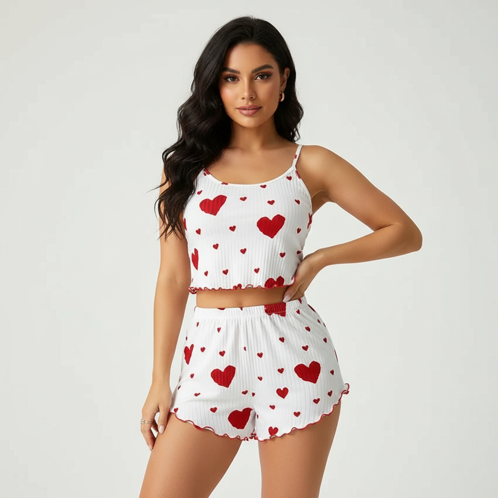 Katoenen dames short pyjama set – Rosalie
