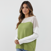 Kleurblok dames trui met lange mouwen – Rudy