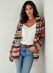 Kleurig gestreept gebreid damesvest – Carmi