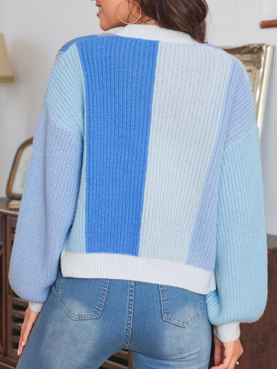 Kleurrijk dames vest met colourblock design – Mirelle