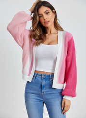 Kleurrijk dames vest met colourblock design – Mirelle