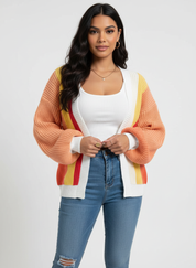 Kleurrijk dames vest met colourblock design – Mirelle