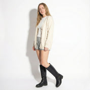 Kniehoge dameslaarzen van leer