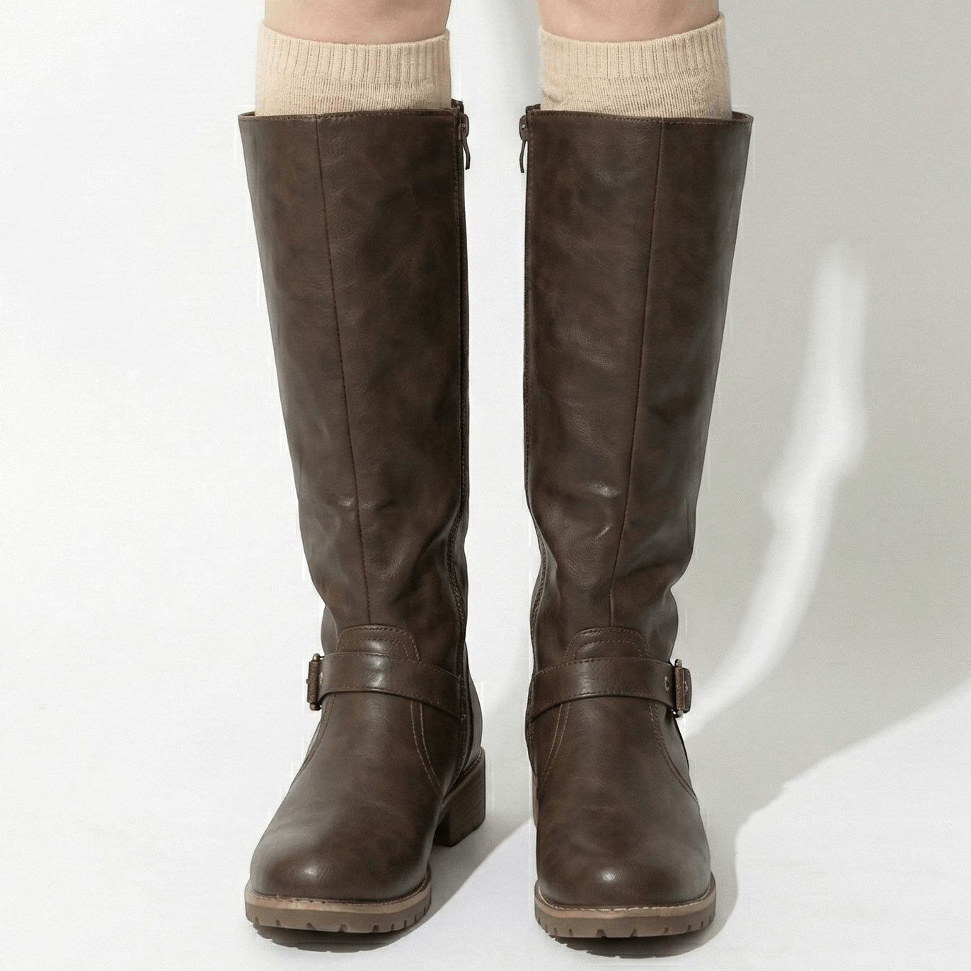 Kniehoge dameslaarzen van leer