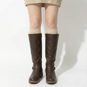 Kniehoge dameslaarzen van leer