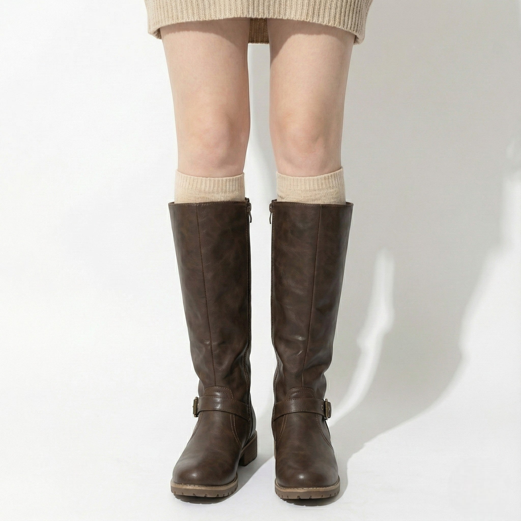 Kniehoge dameslaarzen van leer
