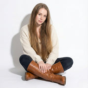 Kniehoge dameslaarzen van leer