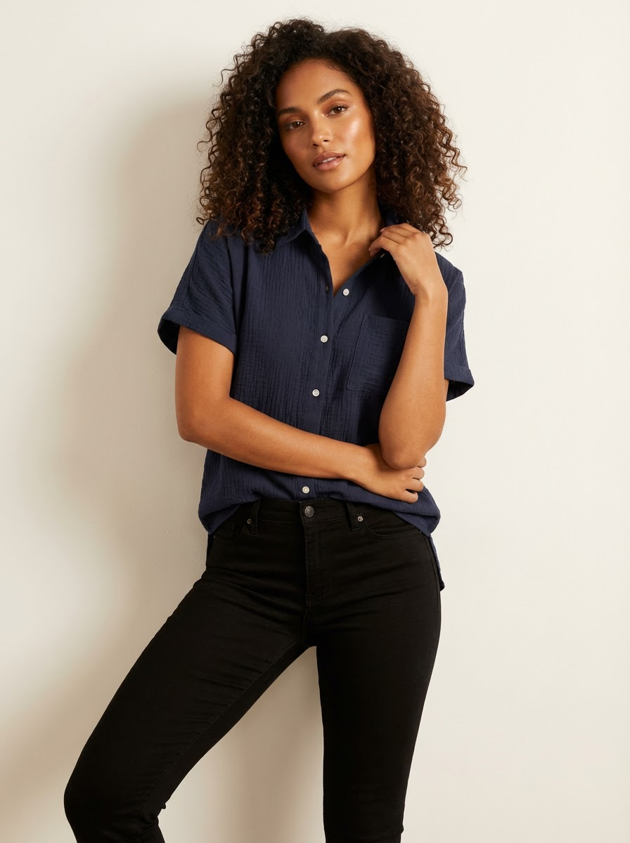 Korte mouwen blouse dames – Maëlys