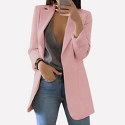 Lange dames blazer met voorzak – Élodine