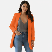 Lange dames blazer met voorzak – Élodine
