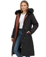 Lange dames regenjas met uitneembare voering – Aurélia