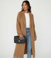 Lange double-breasted jas voor dames