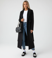 Lange double-breasted jas voor dames