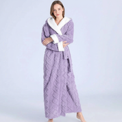 Lange zachte damesbadjas met warme fleece uitstraling