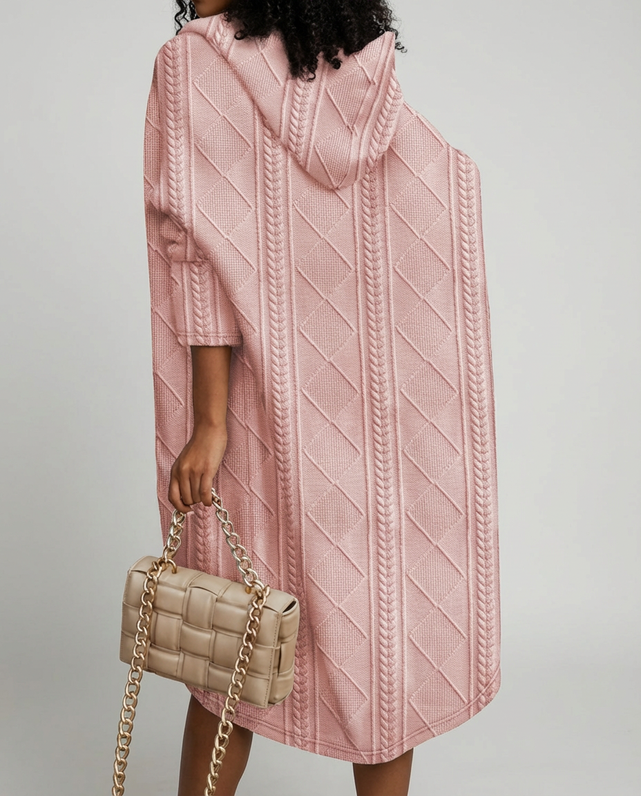 Lang stijlvol dames vest met capuchon