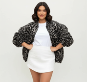 Leopard print dames bomberjack – Grace