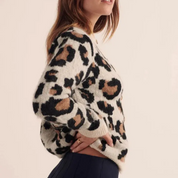 Leopard print knit cardigan dames – Rebel