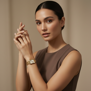 Leren dameshorloge in roségoud Valeria, stijlvol horloge met elegante wijzerplaat en luxe uitstraling