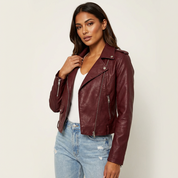 Leren bikerjack dames – Valentina
