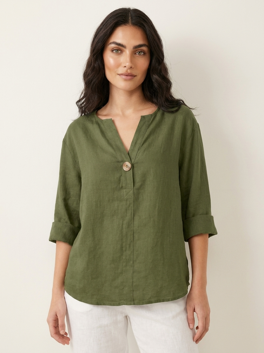 Lichtgewicht Ademende Linnen Damesblouse – Nora