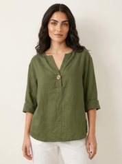 Lichtgewicht Ademende Linnen Damesblouse – Nora