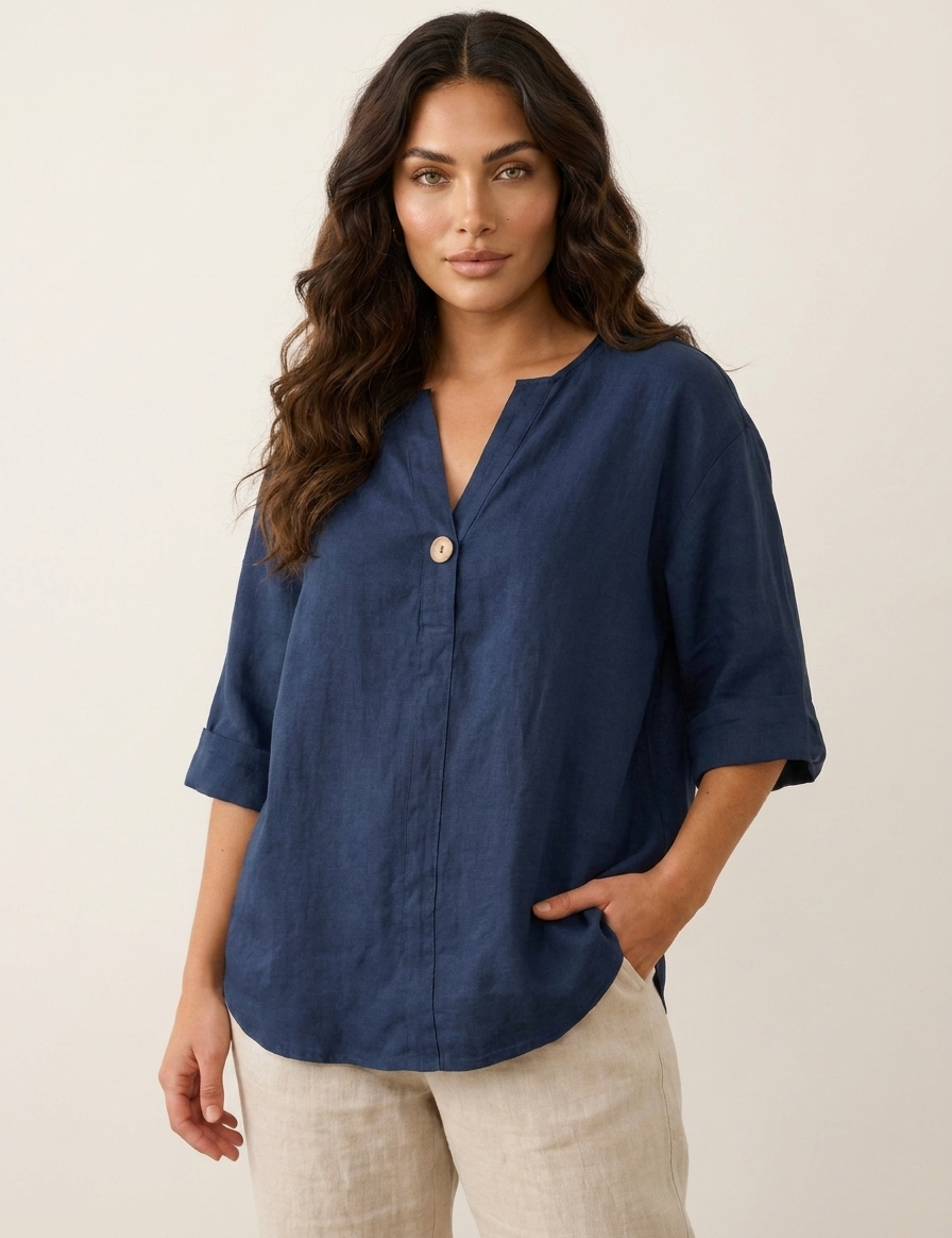 Lightweight Breathable Linen Women's Blouse – Nora